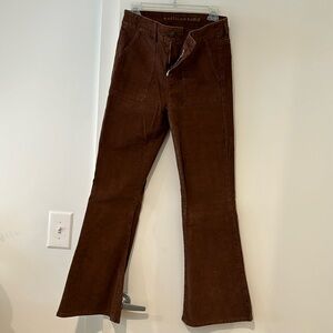 American eagle brown corduroy super high rise flare pant